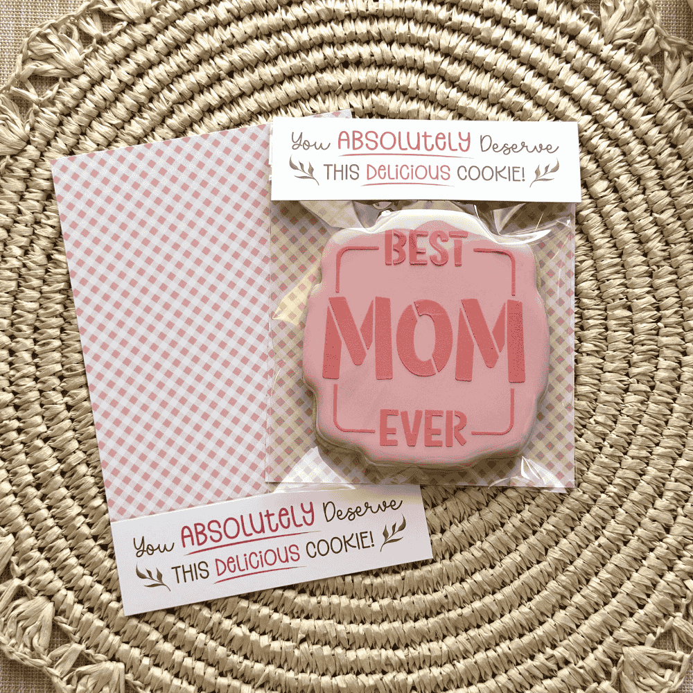 best mom ever stencil cookie with topper