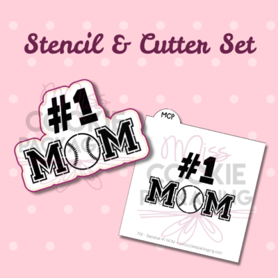baseball mom cutter & stencil