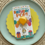 CAKE POP - Birthday POP Die Cut Card – Set of 25 Printed 4" x 7.25" Cake Pop Cards