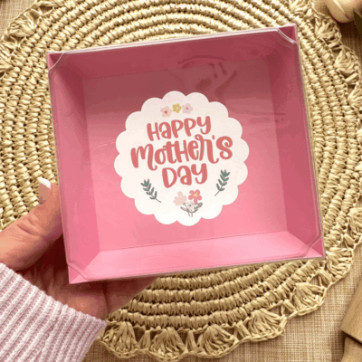 floral scalloped sticker happy mothers day