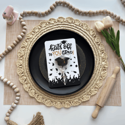 hats off grad cake pop card