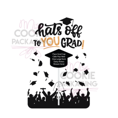 hats off to you grad cake pop card mockup