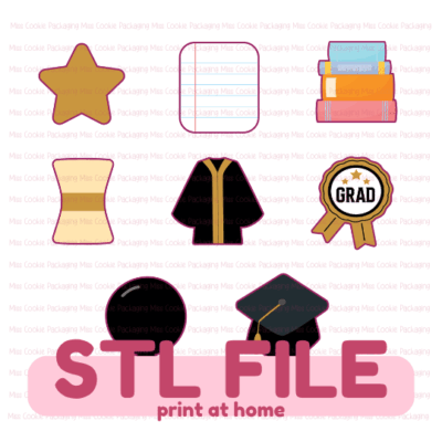 mini graduation cookie cutter STL