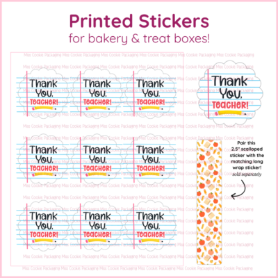 thank you teacher scalloped sticker