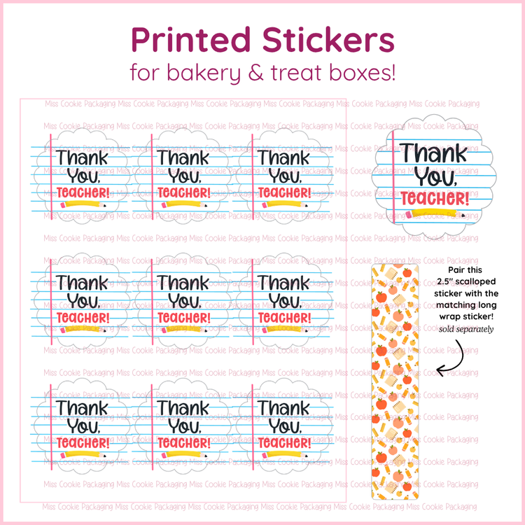 thank you teacher scalloped sticker