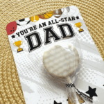 All-star dad cake pop card with golf ball pop