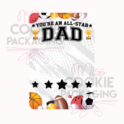 all star dad cookie card mockup