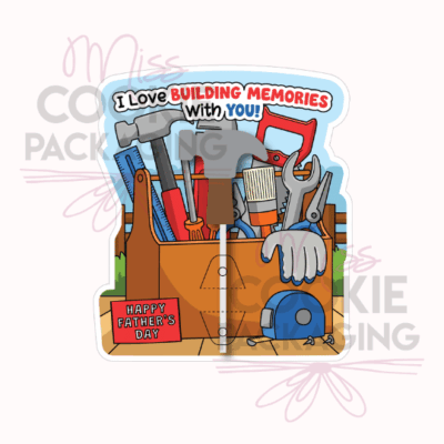 building memories with you tool box cake pop card mockup