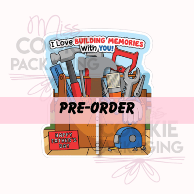 building memories with you tool box cake pop card mockup