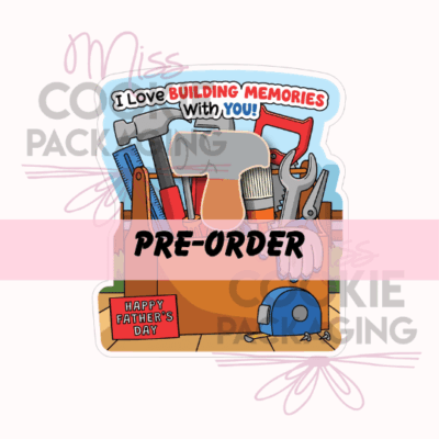 building memories with you tool box cookie card mockup