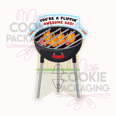flippin awesome dad grill cake pop card