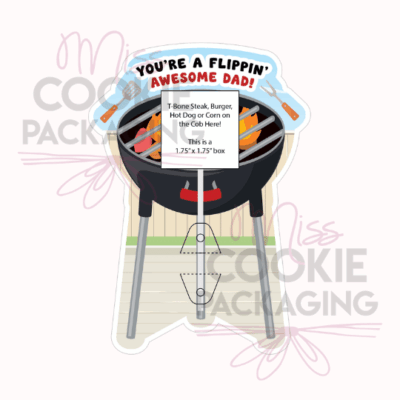 flippin awesome dad grill cake pop card mockup