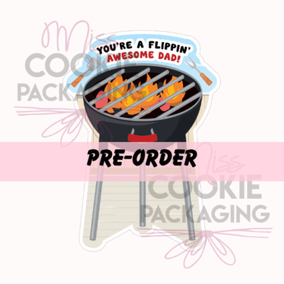 flippin awesome dad grill cookie card