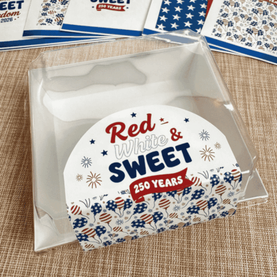 red white and sweet 250 arched on white box