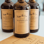 vanilla extract labels on bottle
