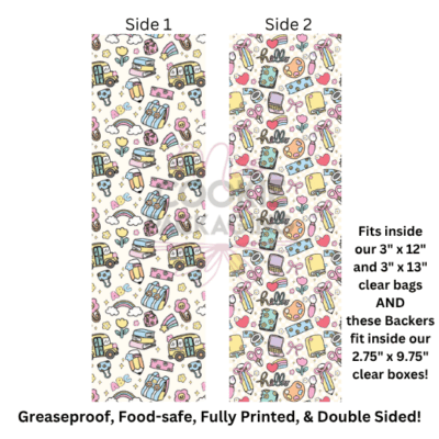 Greaseproof Backer Cutesy School Pattern