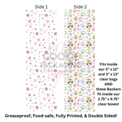 Greaseproof Backer Pastel School Pattern