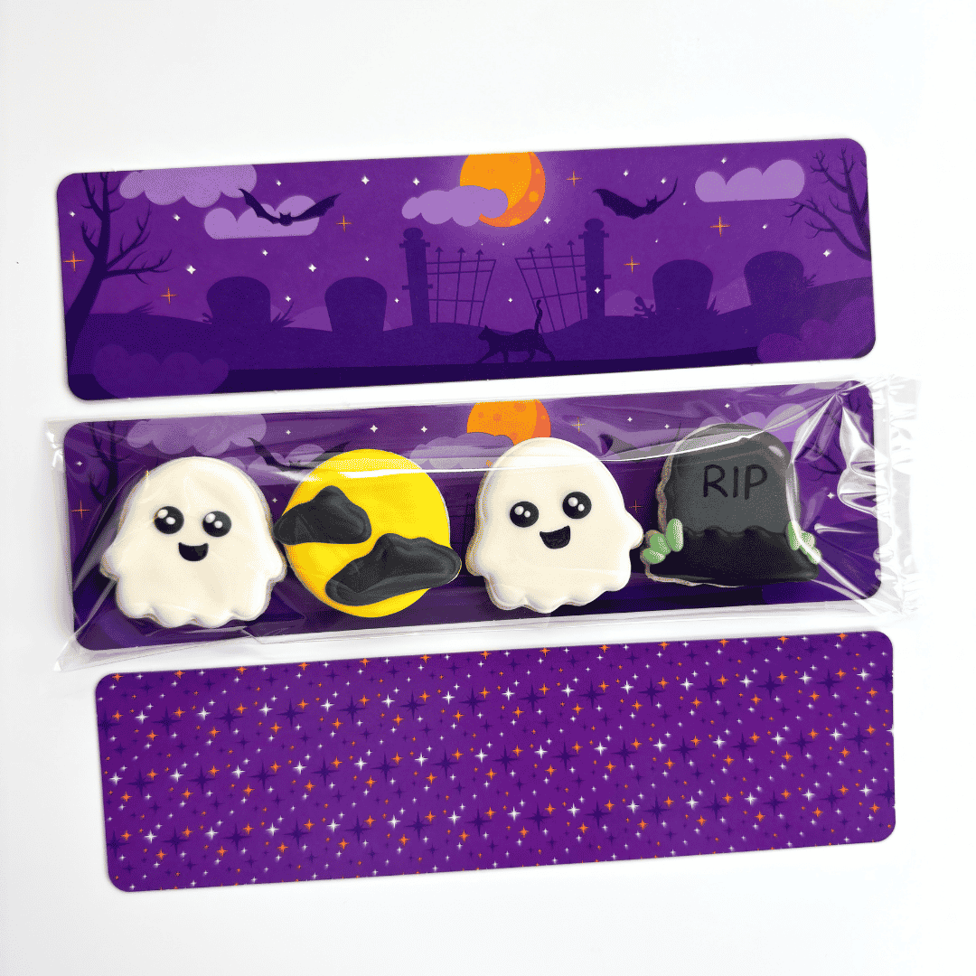 ghost scene (1) Greaseproof Backer - Ghost Scene - 9.5" x 2.625" (for 3" x 12" and 3" x 13" Clear Bag) - Image 1