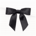 satin black bow front