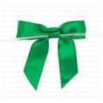 satin emerald bow back