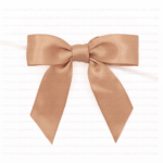 satin natural bow front