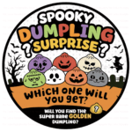 Spooky Dumpling Surprise - 1 Printed Sheet - 6 Circle Stickers - 3" wide x 3" tall - Image 3