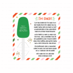 CAKE POP/CAKESICLE - ELF "I’m Back" Die Cut Card – Set of 25 Printed 6" x 6" Cake Pop Cards - Image 2