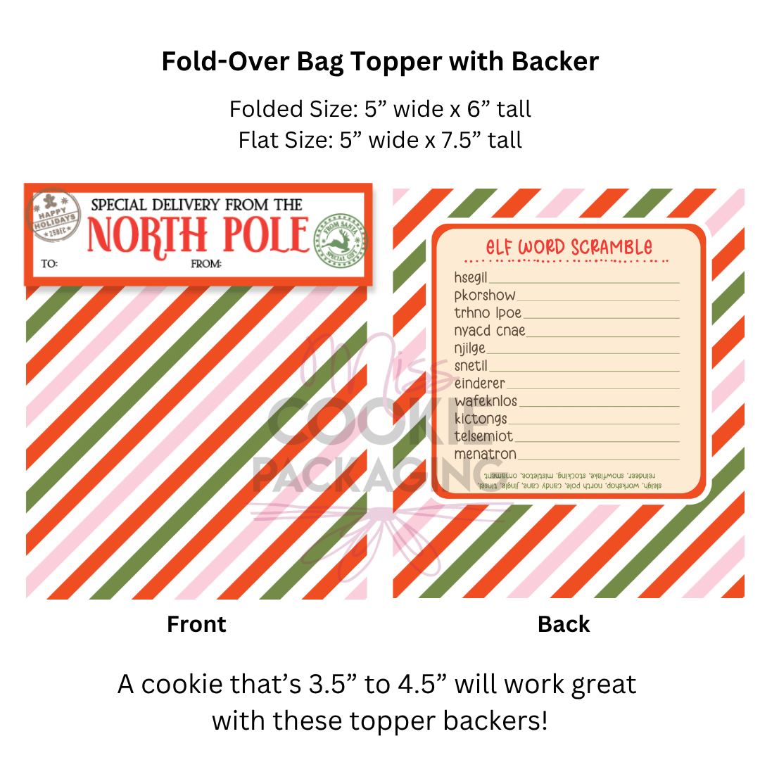 North Pole Elf fold over topper Fold-Over Topper/Backer - ELF North Pole Delivery - Set of 25 - Image 1