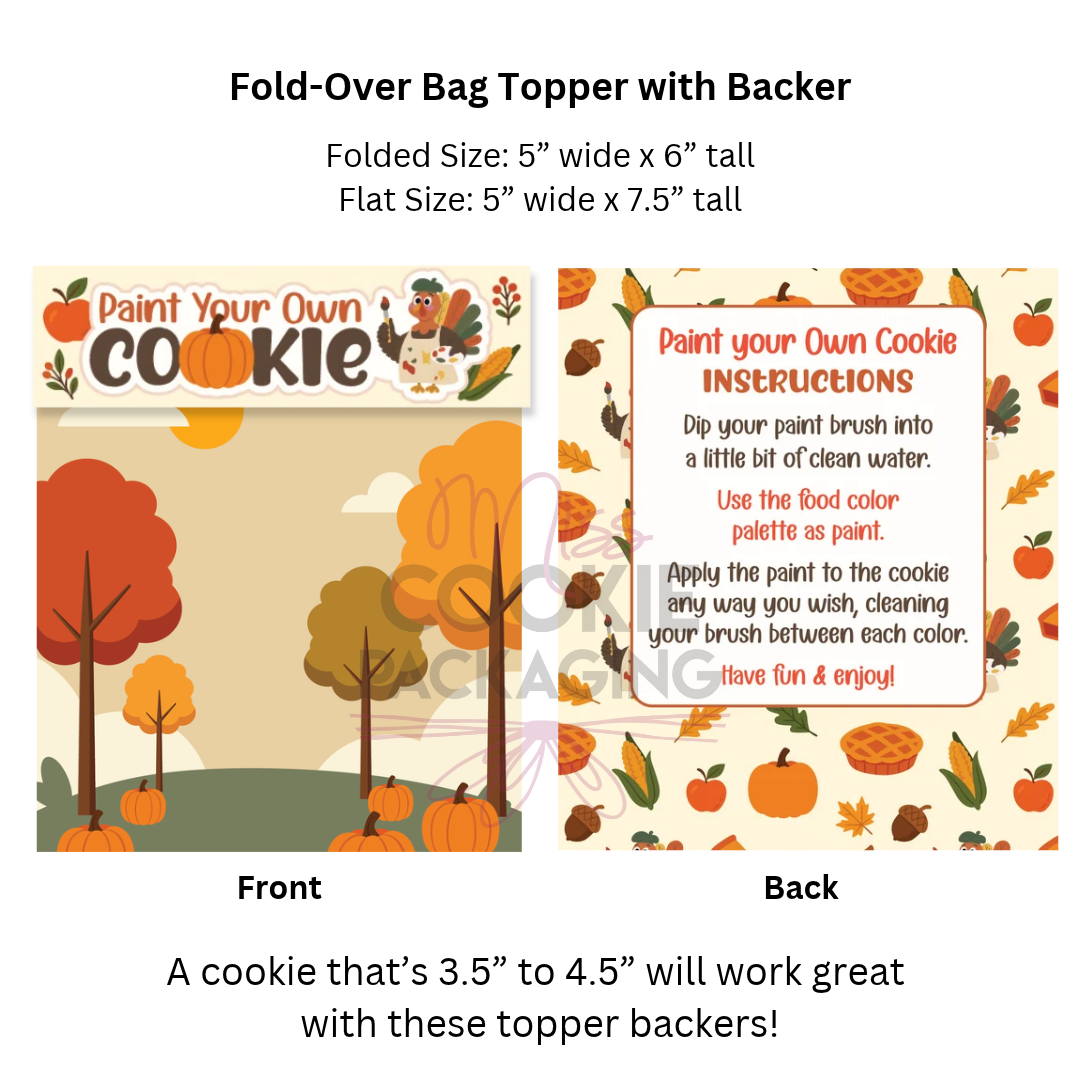 PYO thanksgiving topper Fold-Over Topper/Backer - Happy Thanksgiving PYO - Set of 25 - Image 1