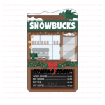 CAKE POP - SnowBucks Die Cut Card – Set of 25 Printed 4.25" x 7" Cake Pop Cards