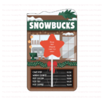 Snowbucks cake pop card