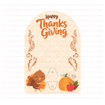 CAKE POP - "Happy Thanksgiving" Die Cut Card – Set of 25 Printed 4.75" x 7" Cake Pop Cards