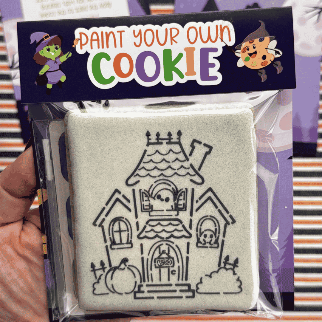PYO cookie topper with stenciled cookie