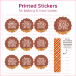 "Happy Thanksgiving" - 1 Printed Sheet - 9 Scalloped Stickers - 2.5" Round